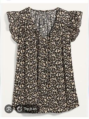 Old Navy Ruffled Crinlle  Tie-Front Blouse